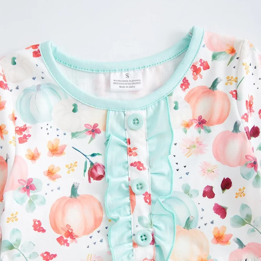 Boutique Pumpkin Girls Long Sleeve Ruffle Dress